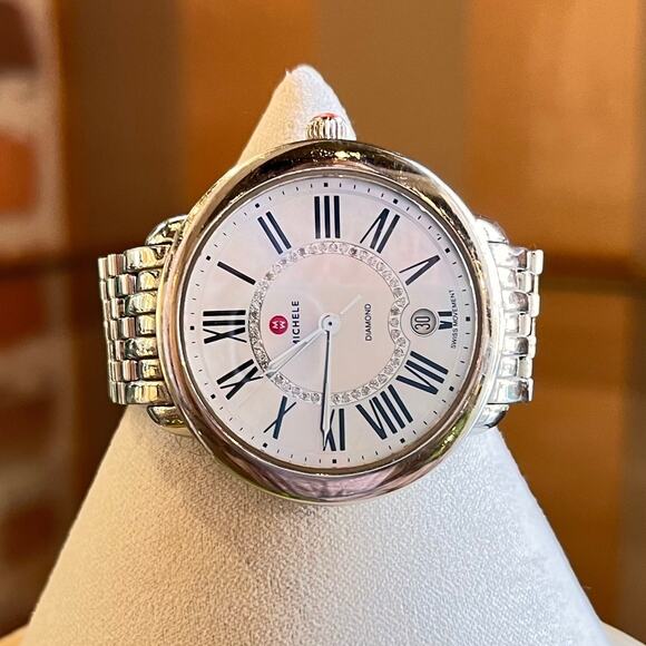 MICHELE Serein Silver Round Face Stainless Steel Watch main image 5
